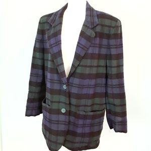 Tartan Plaid Wool Vintage Blazer Coat